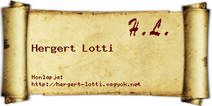 Hergert Lotti névjegykártya
